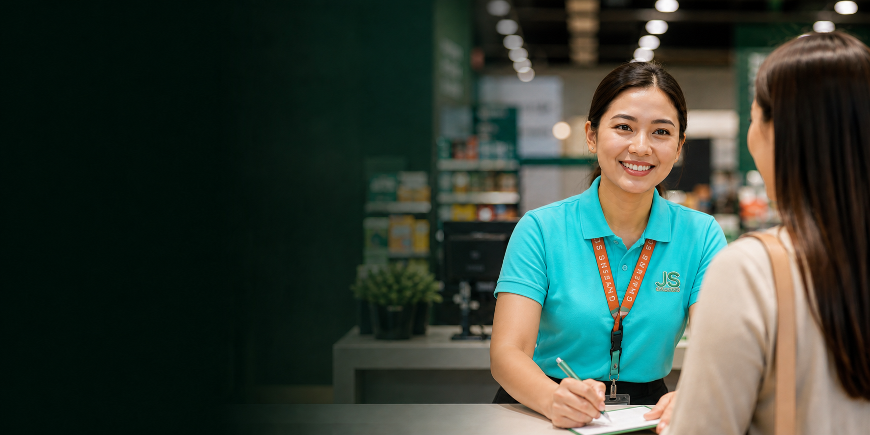 JS Gaisano customer service employee assisting a shopper