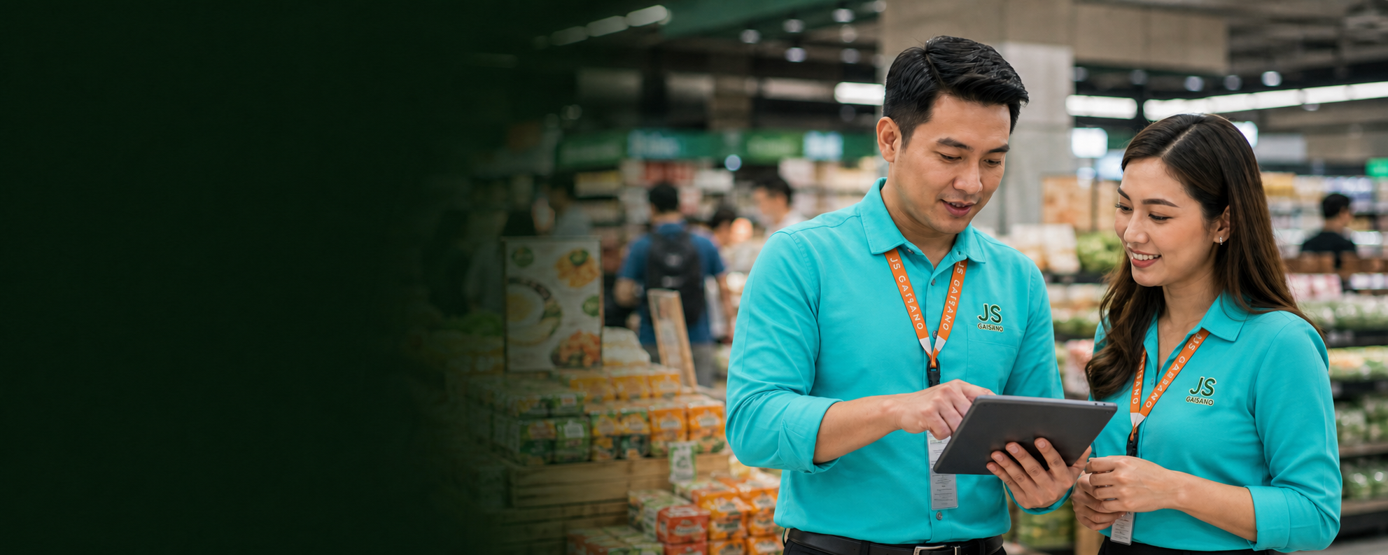 JS Gaisano employees reviewing store updates